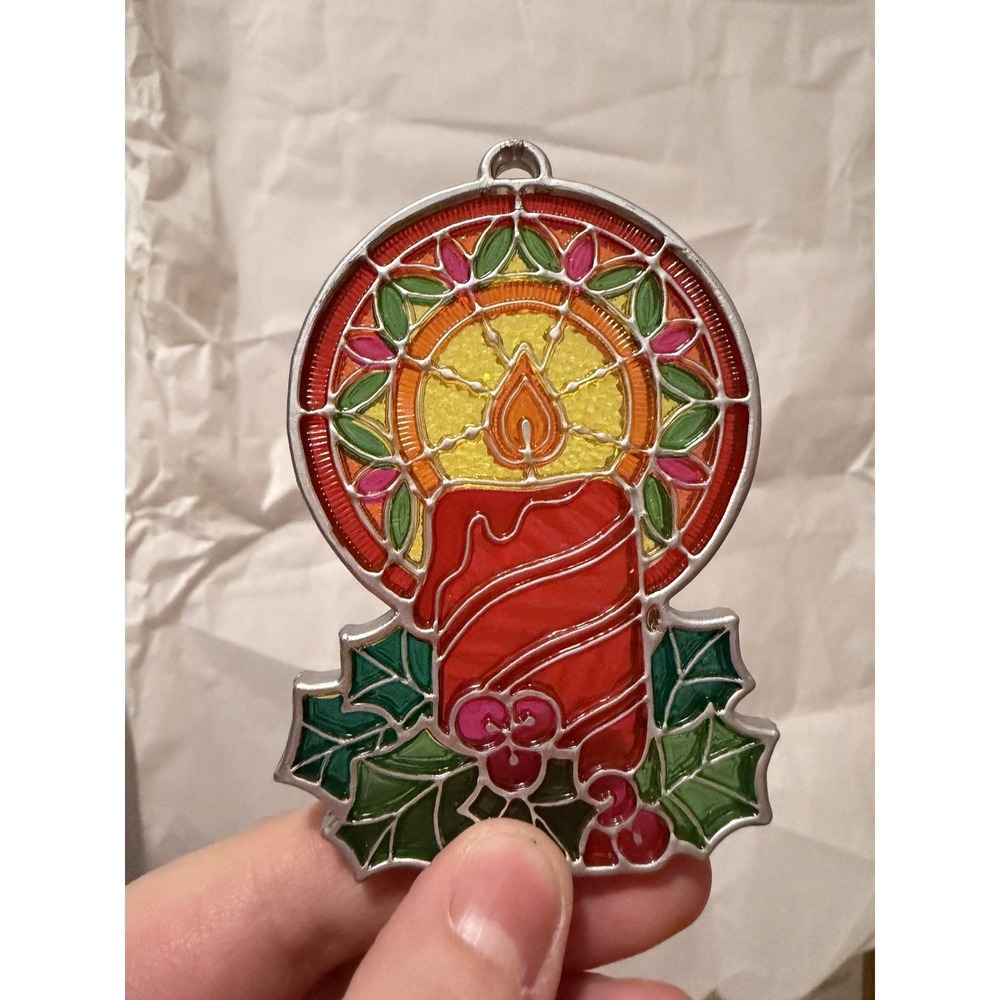 1978 Hallmark Tiffany Classics Sun Catcher Candle Christmas Ornament